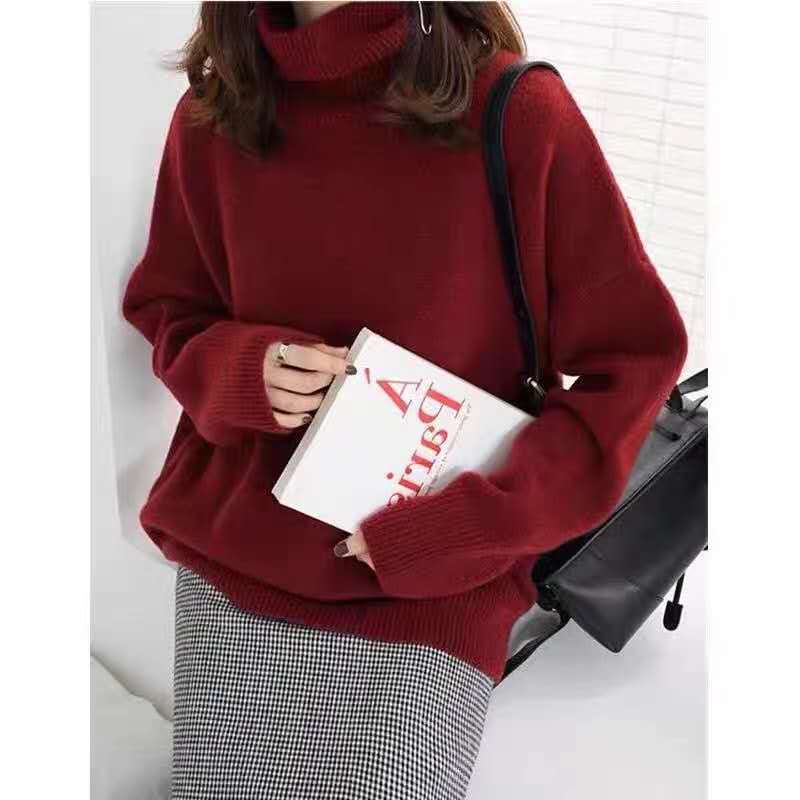 Soft Cashmere Turtleneck Knit Sweater