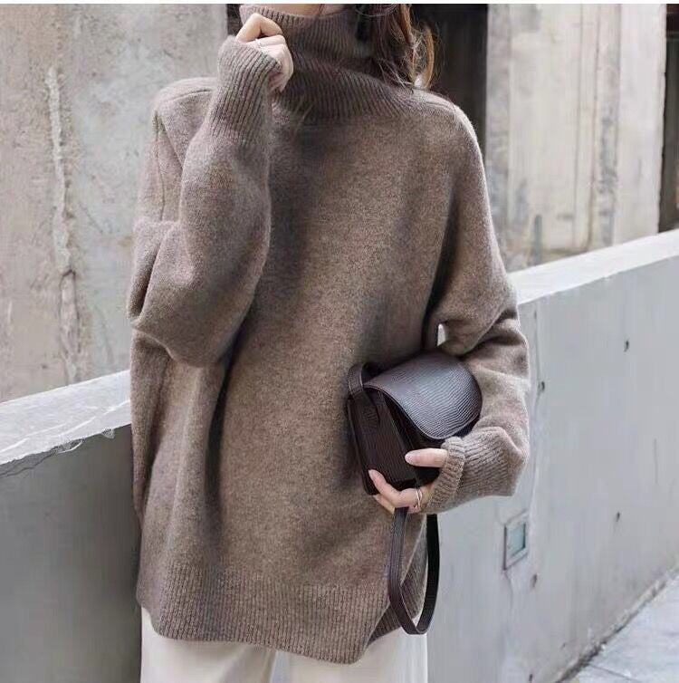 Soft Cashmere Turtleneck Knit Sweater