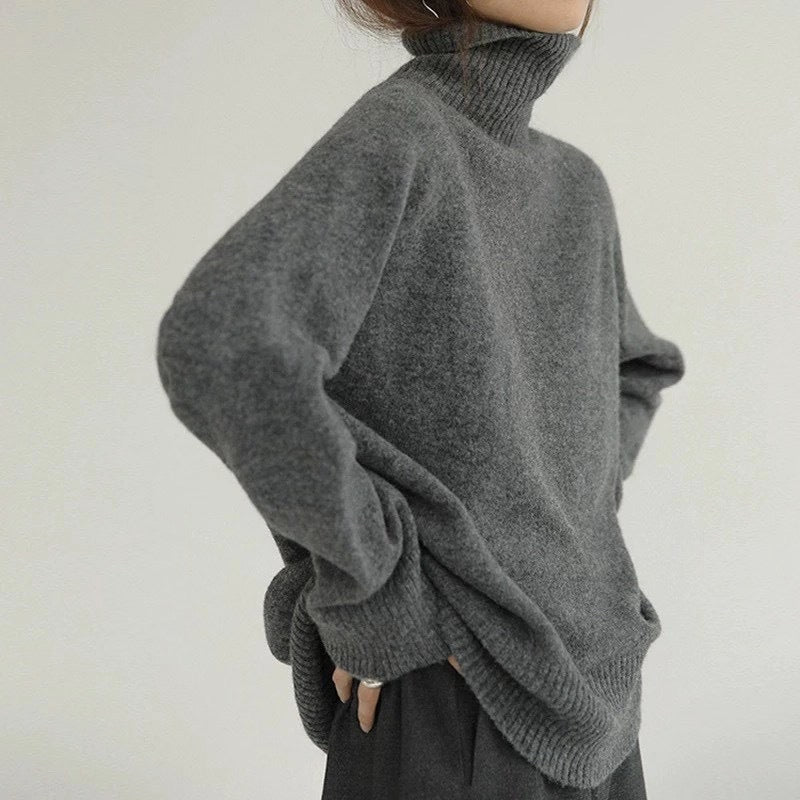 Soft Cashmere Turtleneck Knit Sweater