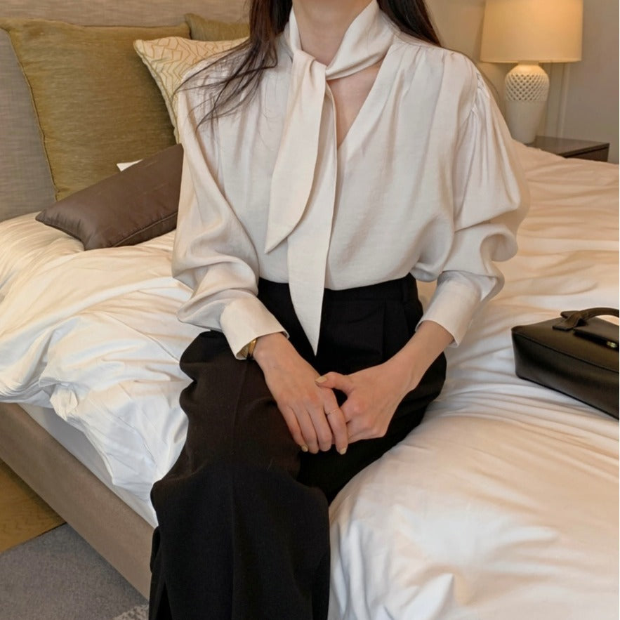 Chic Scarf-Tie Blouse
