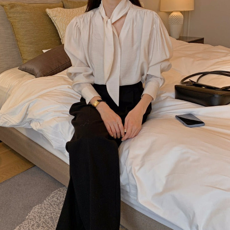 Chic Scarf-Tie Blouse